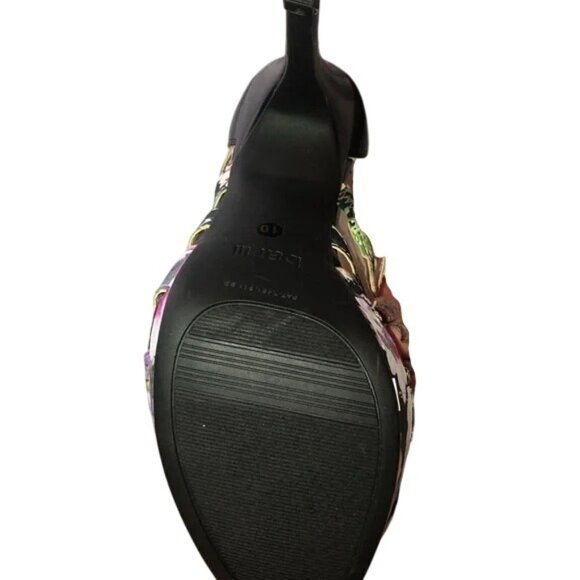 Bar III Womens Floral Gladiator High Heel Sandals With Back Zipper Size 10 Black - Picture 7 of 8